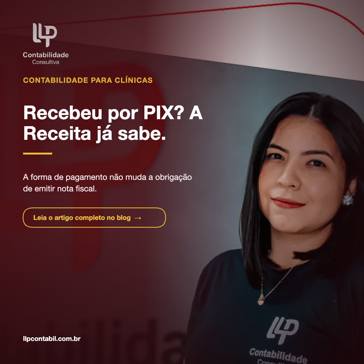 Capa do artigo sobre recebimento por PIX sem emissão de nota fiscal em clínicas